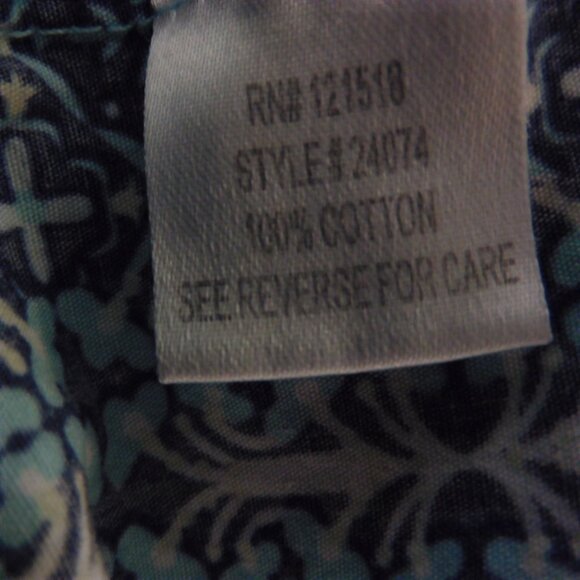 Womens Dress Cotton Muumuu Patio Floral  Green Blue Pockets Size 3X - Picture 5 of 5